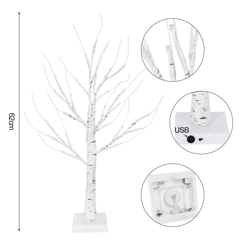 62cm Birch Tree Led Light Easter Decorations For Home Easter Egg Ornaments Hanging Tree Wedding Happy Easter Party Kids Gift