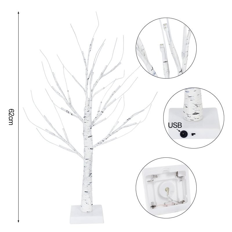 62cm Birch Tree Led Light Easter Decorations For Home Easter Egg Ornaments Hanging Tree Wedding Happy Easter Party Kids Gift