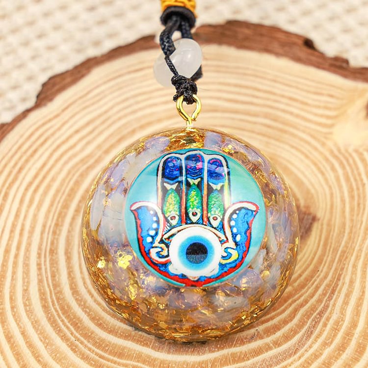 Natural Opal Hamsa Positive Necklace
