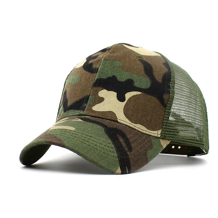 Snow Camo Baseball Cap Men Tactical Cap Summer Mesh Cap White/ Army Green Camouflage Snapback Hat for Men and Women