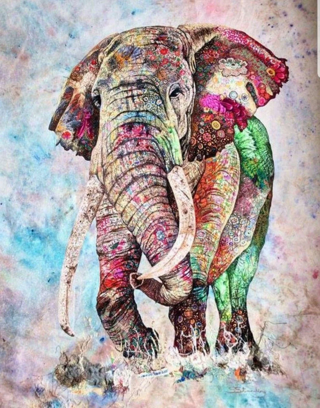 Animal Elephant Paint By Numbers Kits UK For Adult HQD1234