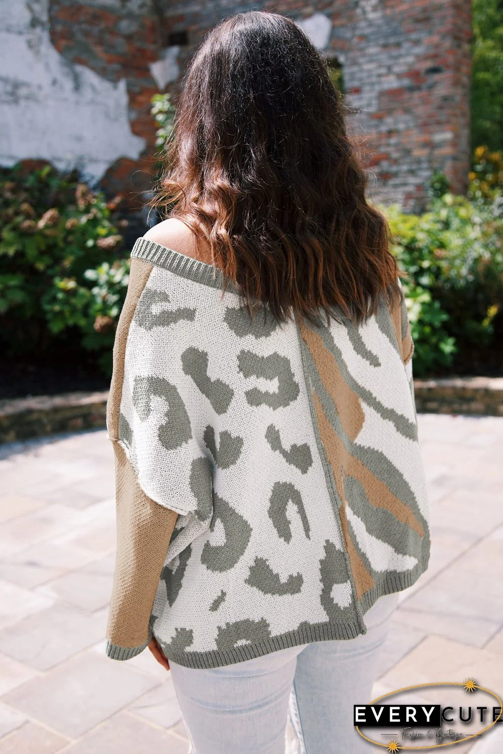 Leopard Animal Color Blocking Sweater