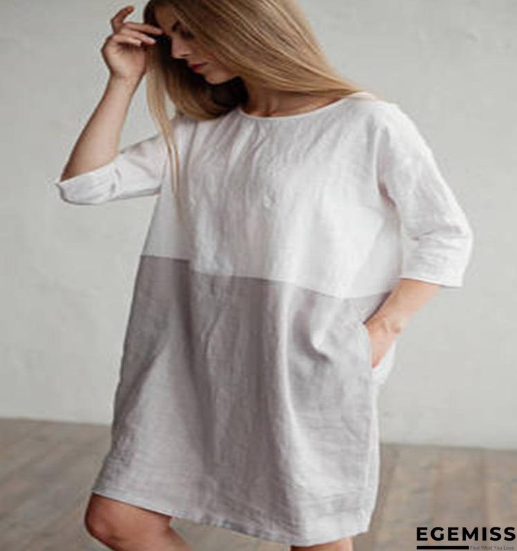 Casual Color Patchwork Tunic | EGEMISS