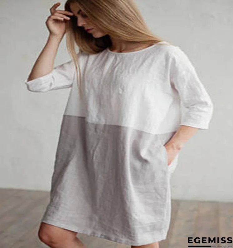 Casual Color Patchwork Tunic | EGEMISS