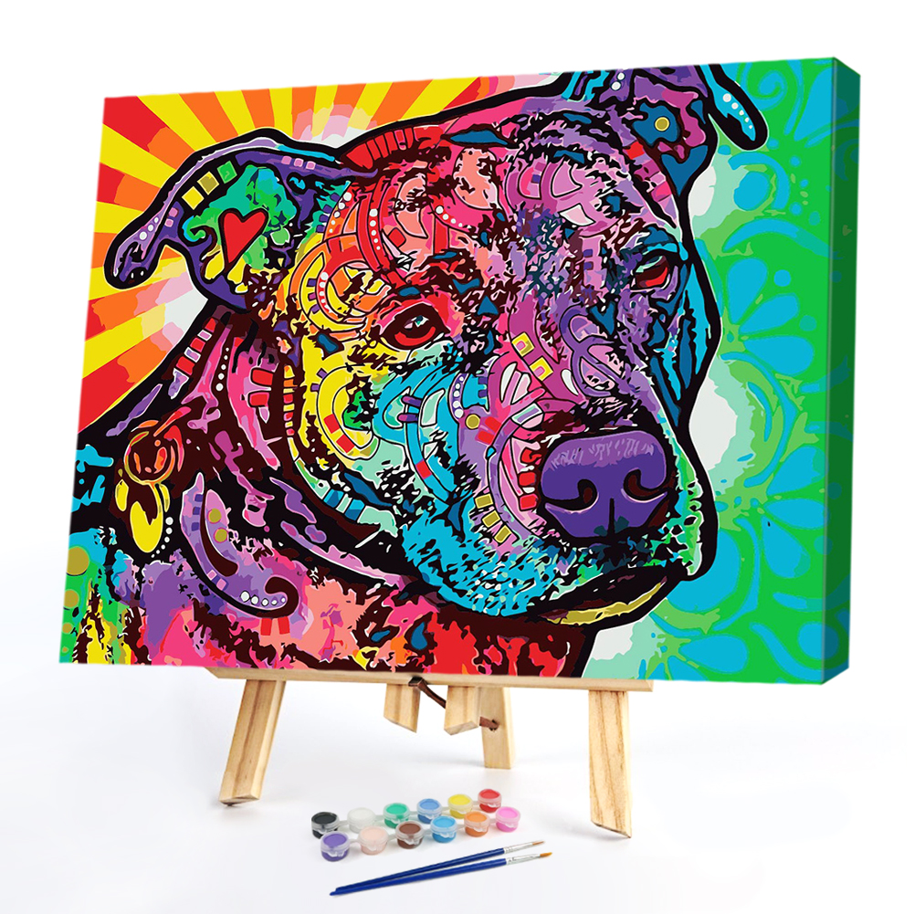 

40*50CM - Paint By Numbers - Colorful Dog, 501 Original
