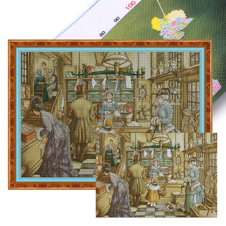 【Fairy Brand】Corner Of The Store (61*46cm) 14CT Stamped Cross Stitch(125 colors) gbfke
