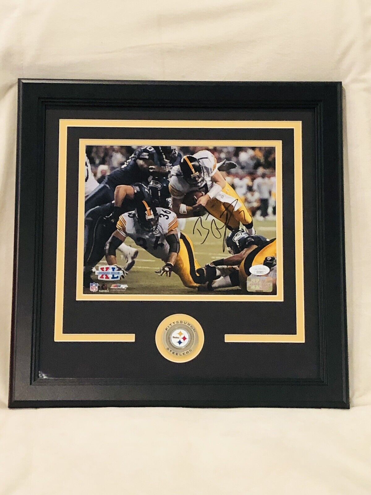 Ben Roethlisberger Steelers Signed Super Bowl XL Champ Framed 8x10 Photo Poster painting HOF JSA