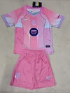 Joyfball 2025/2026 Kids Size  Barcelona Third Away Football Shirt 1:1 Thai Quality