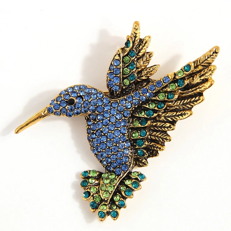 Vintage Style Bird Alloy Inlay Rhinestones Unisex Brooches 1 Piece
