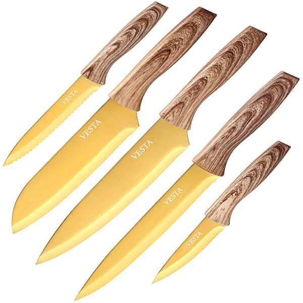 Top Best Professional Cheap Sharp Chef Knife Set 5 PCS Beautiful Core