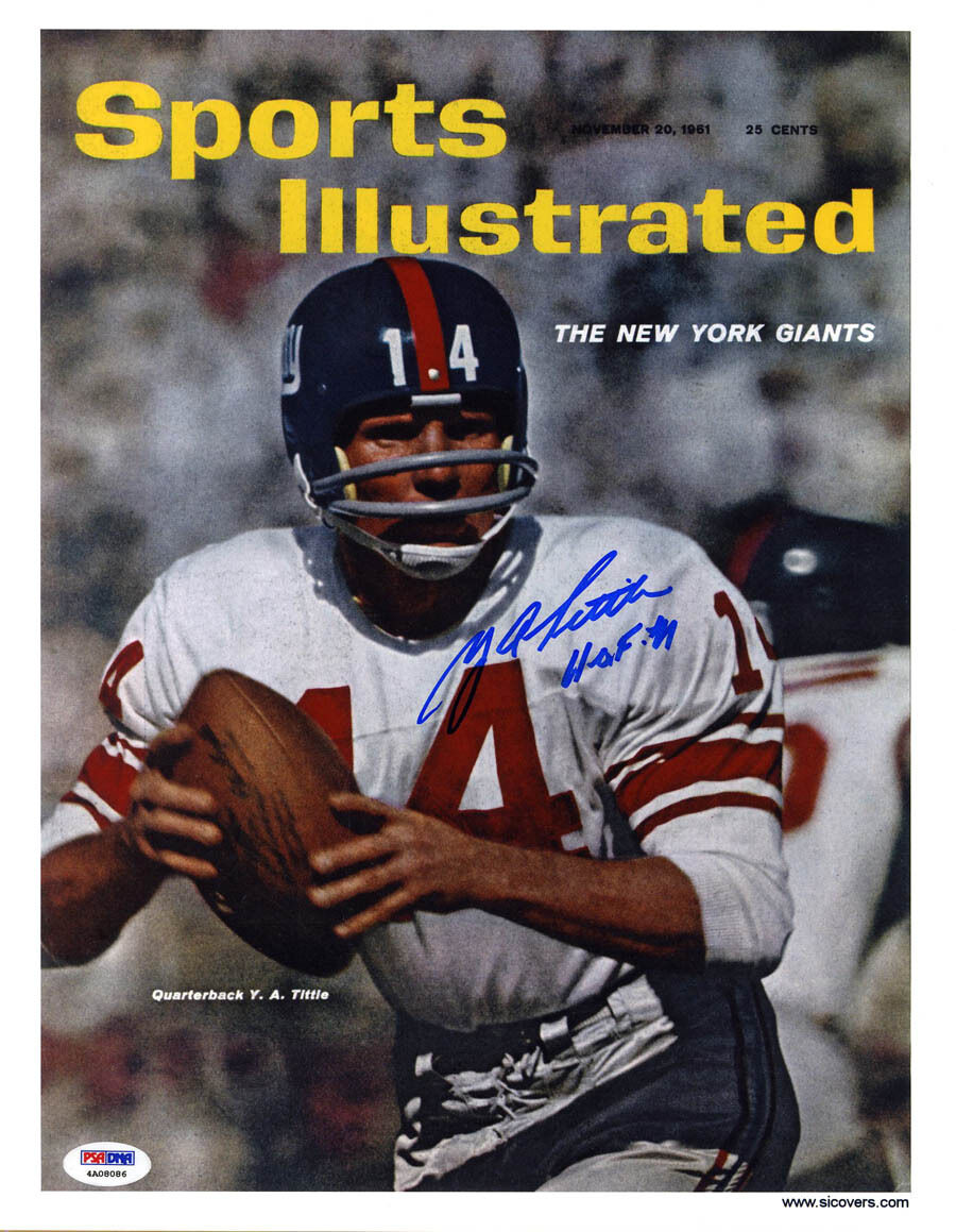 Y.A. Tittle SIGNED Sports Illustrated Print NY Giants ITP PSA/DNA AUTOGRAPHED