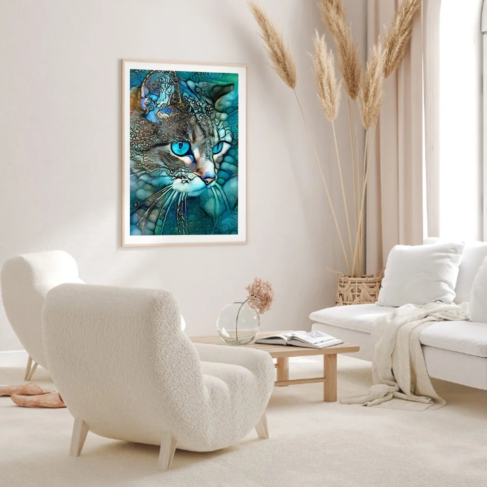 11CT Full Stamped Cross Stitch - Cat(Canvas|36*50CM)