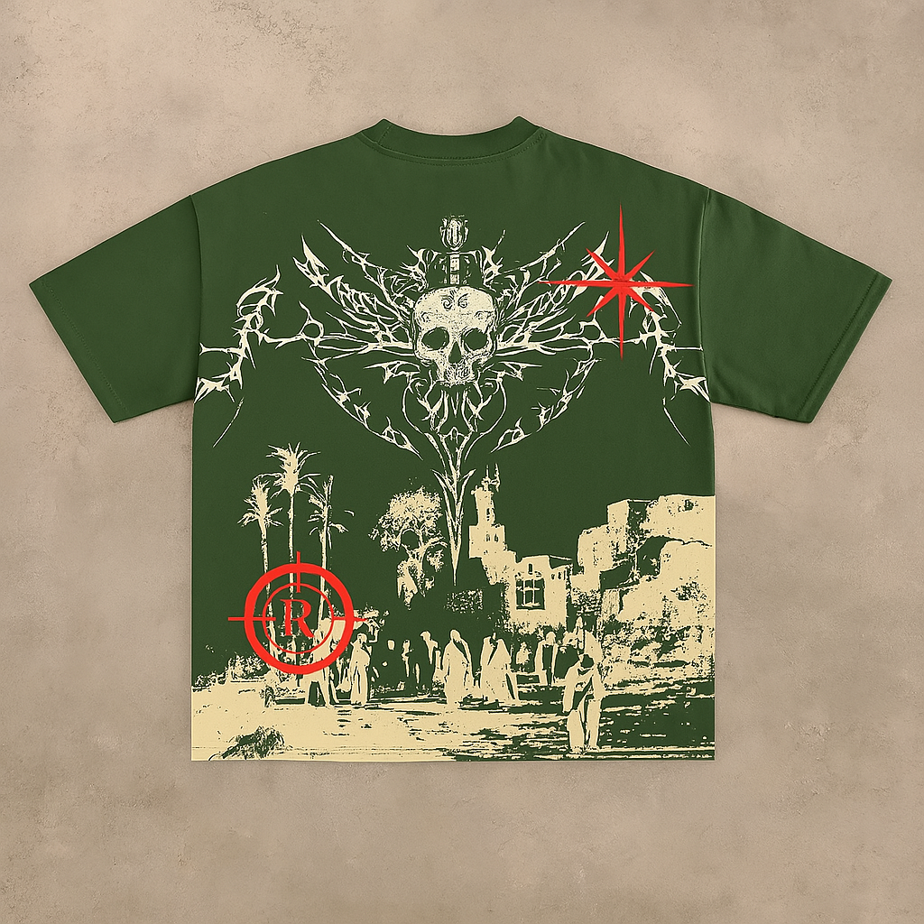 Satanic Print Short Sleeve T-shirt