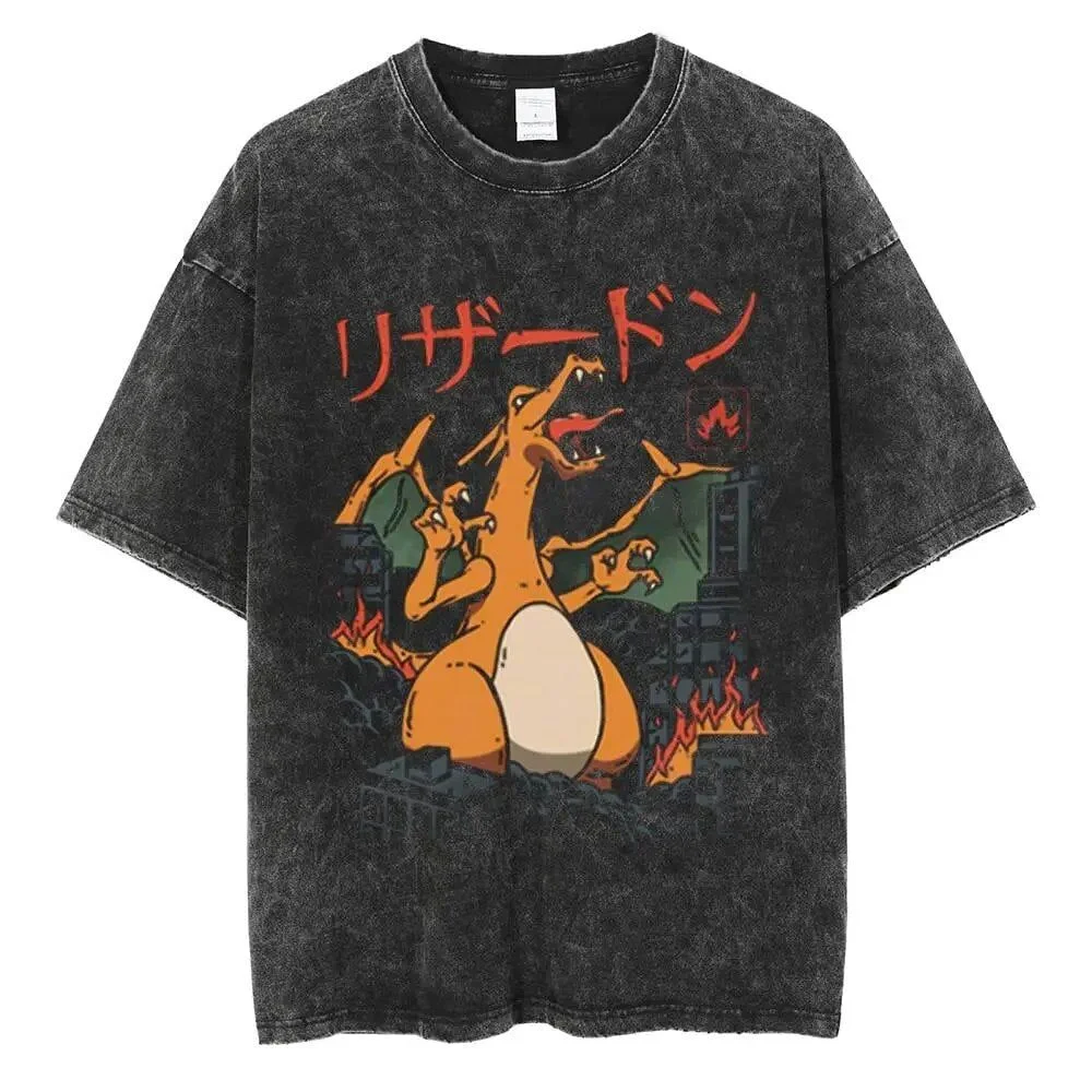 Pokemon Charizard Anime Oversize Washed T-Shirt