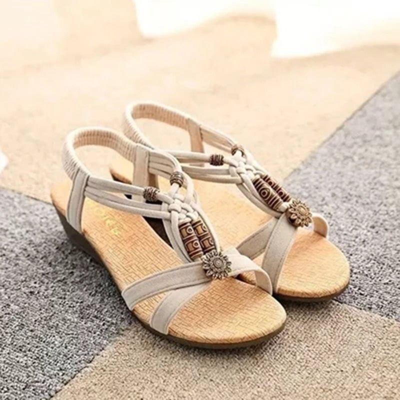 Shoes Woman Sandals Women 2018 Summer String Bead Peep Toe Shoes Roman Wedges Shoes For Women Gladiator Sandalias Mujer 2018