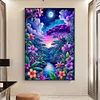 For&ecirc;t de nuit-peinture au diamant rond-50 * 70cm-grande taille