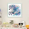 Flower Horse-11CT Stamped Cross Stitch 45*45cm