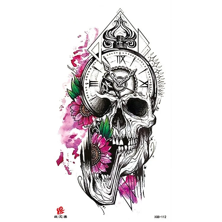 Waterproof Temporary Tattoo Sticker Chest Black Flash Tattoos Wolf Tiger Dragons Sexy Flower Body Art Arm Fake Tatoo Women Men