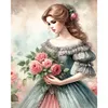 (Multi-Style)Flowers Lady-Full Round Diamond Painting 40*40/40*50CM