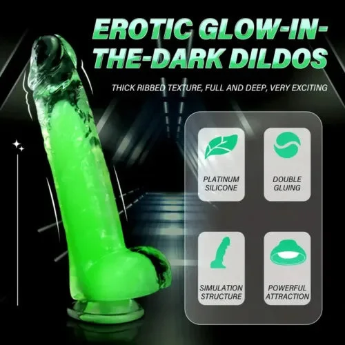 pornhint Pornhint Realistic Luminous Dildo Penis G-spot Suction Cup Sex Toy For Women Masturbator