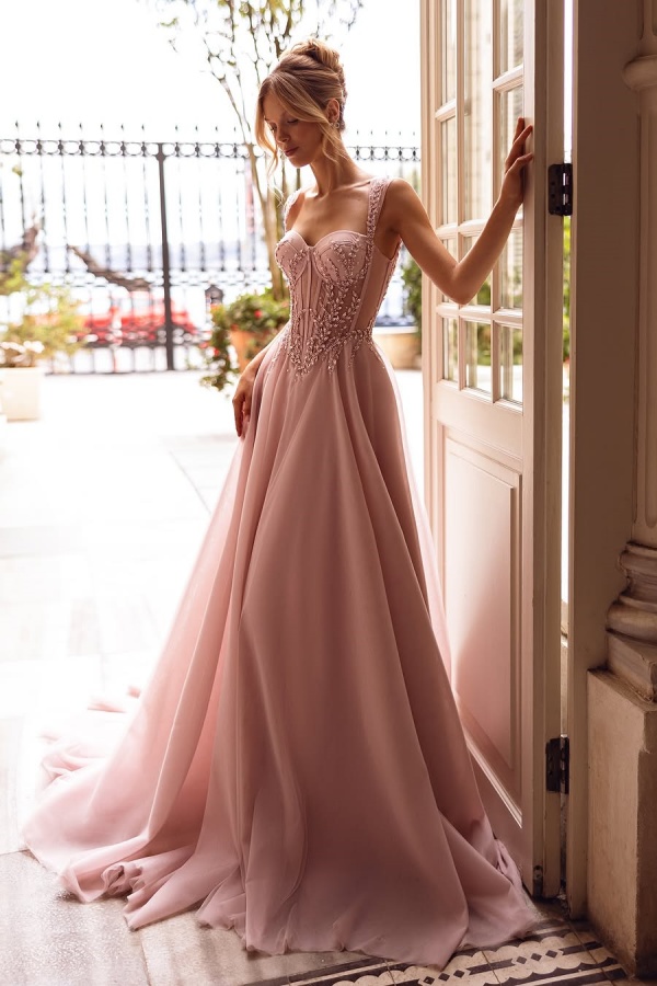 Chiffon Gorgeous Beadings Sweetheart Evening Dress | ZT0414
