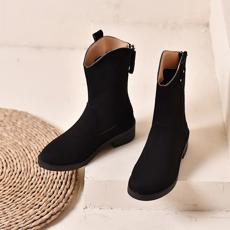Churchf Churchf Size Vintage Knight Short Boots Fall 2024 New Thick Heel Commuter Martin Western Cowboy Boots For Women