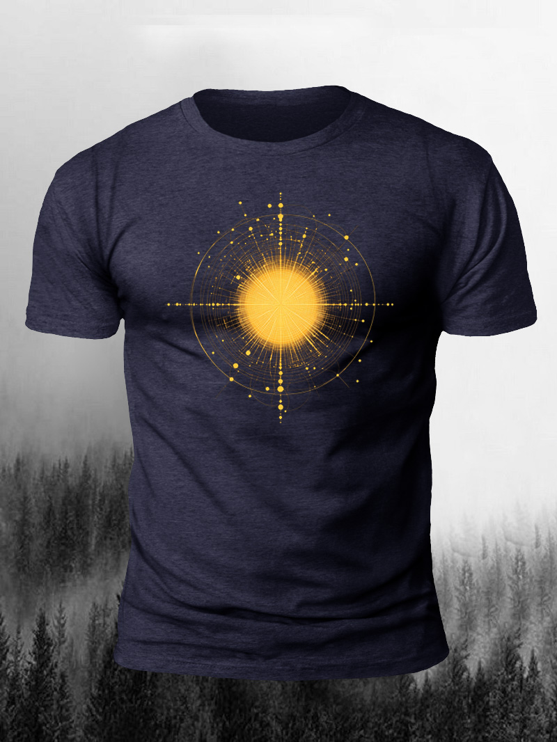 Men's Storm Center Geometric Line Printed Short-Sleeve T-shirt