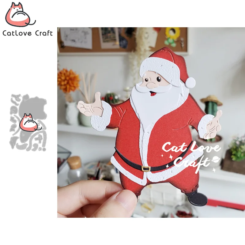 Oocharger Christmas Santa Claus Metal Cutting Dies Scrapbooking Stencil Die Cuts Card Making DIY Craft Embossing New Dies For 2024