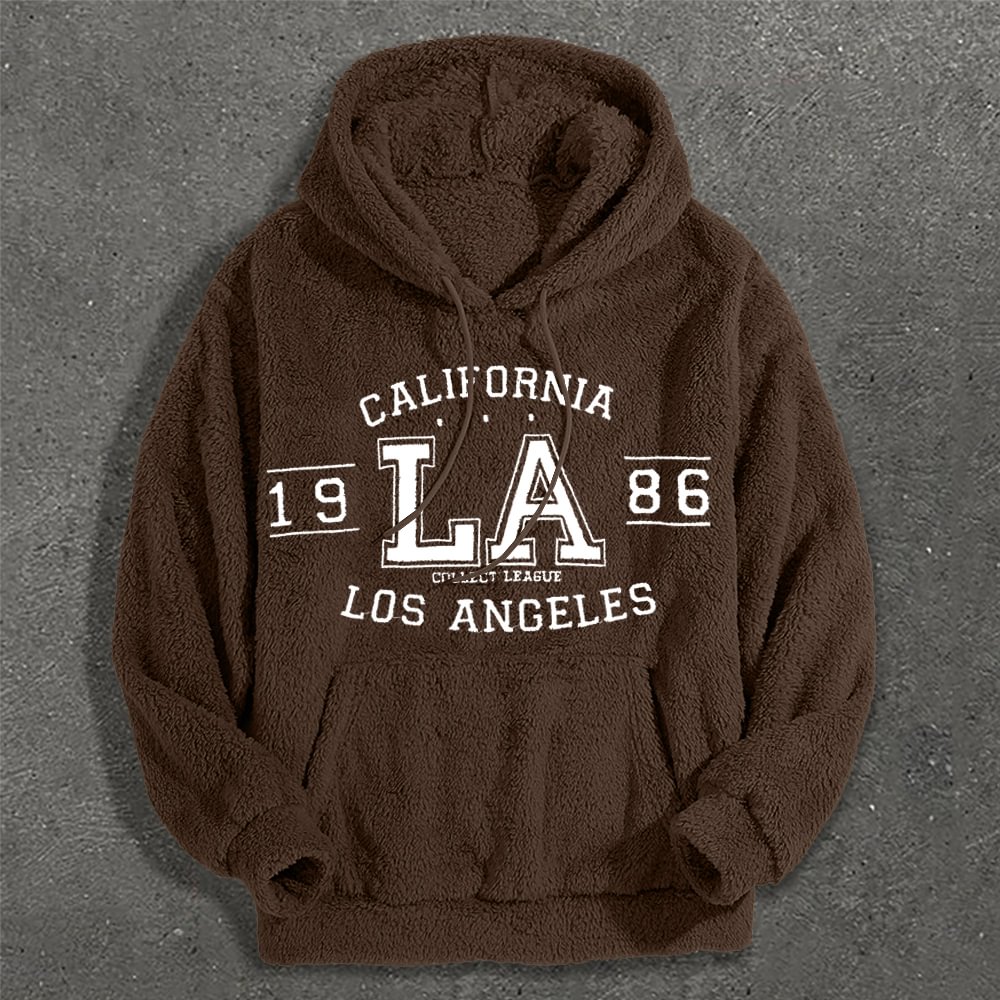 Casual Letters Print Plush Hoodies