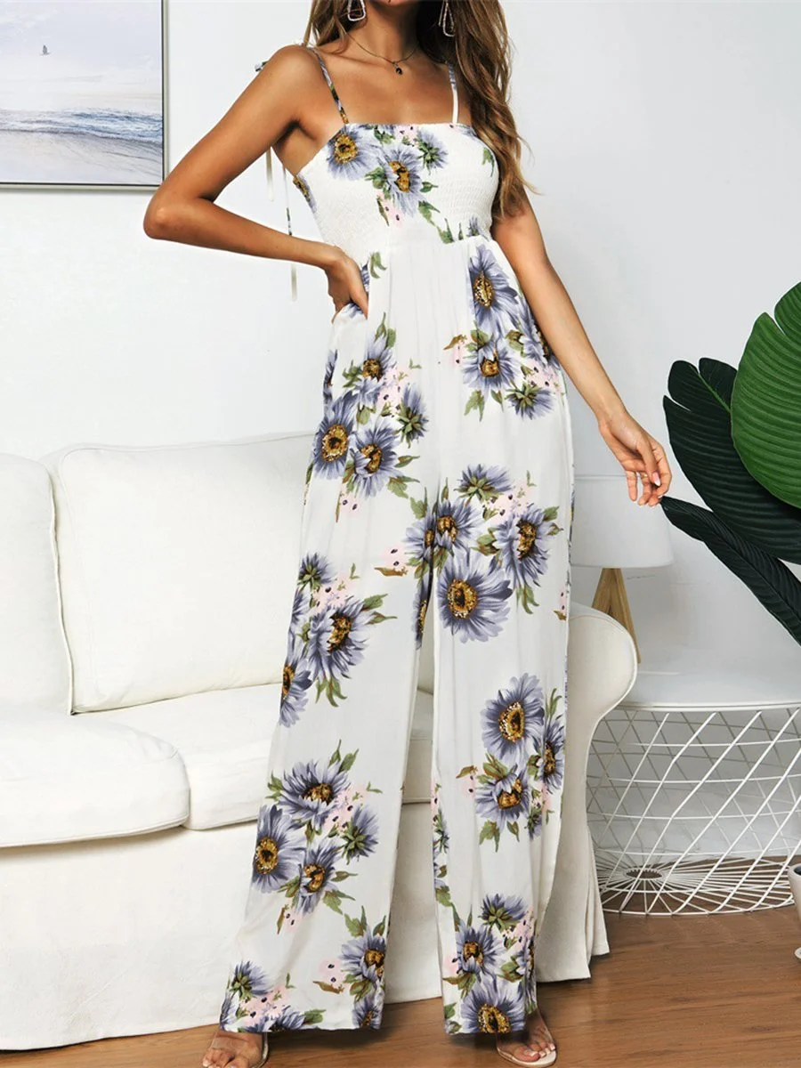 Helikul Printed Lace-up Jumpsuit