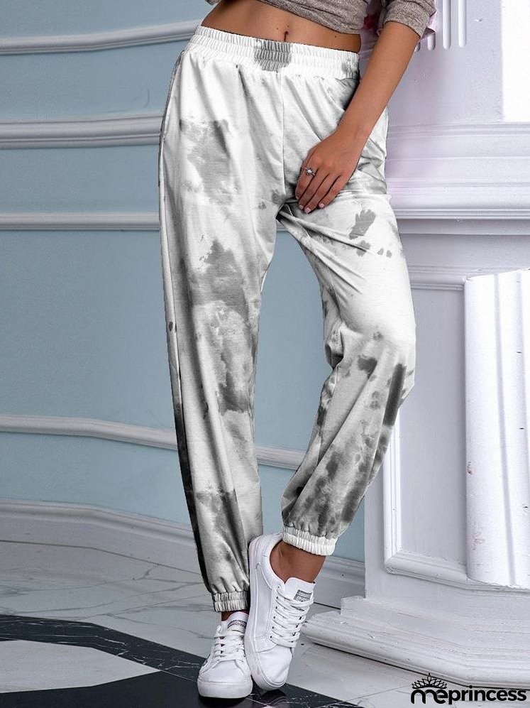 Women Tie-dyed Print Loose Casual Pants for Women