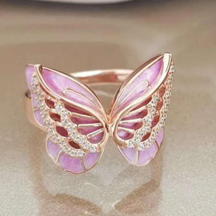 Butterfly Colored Oil Dripping Ring