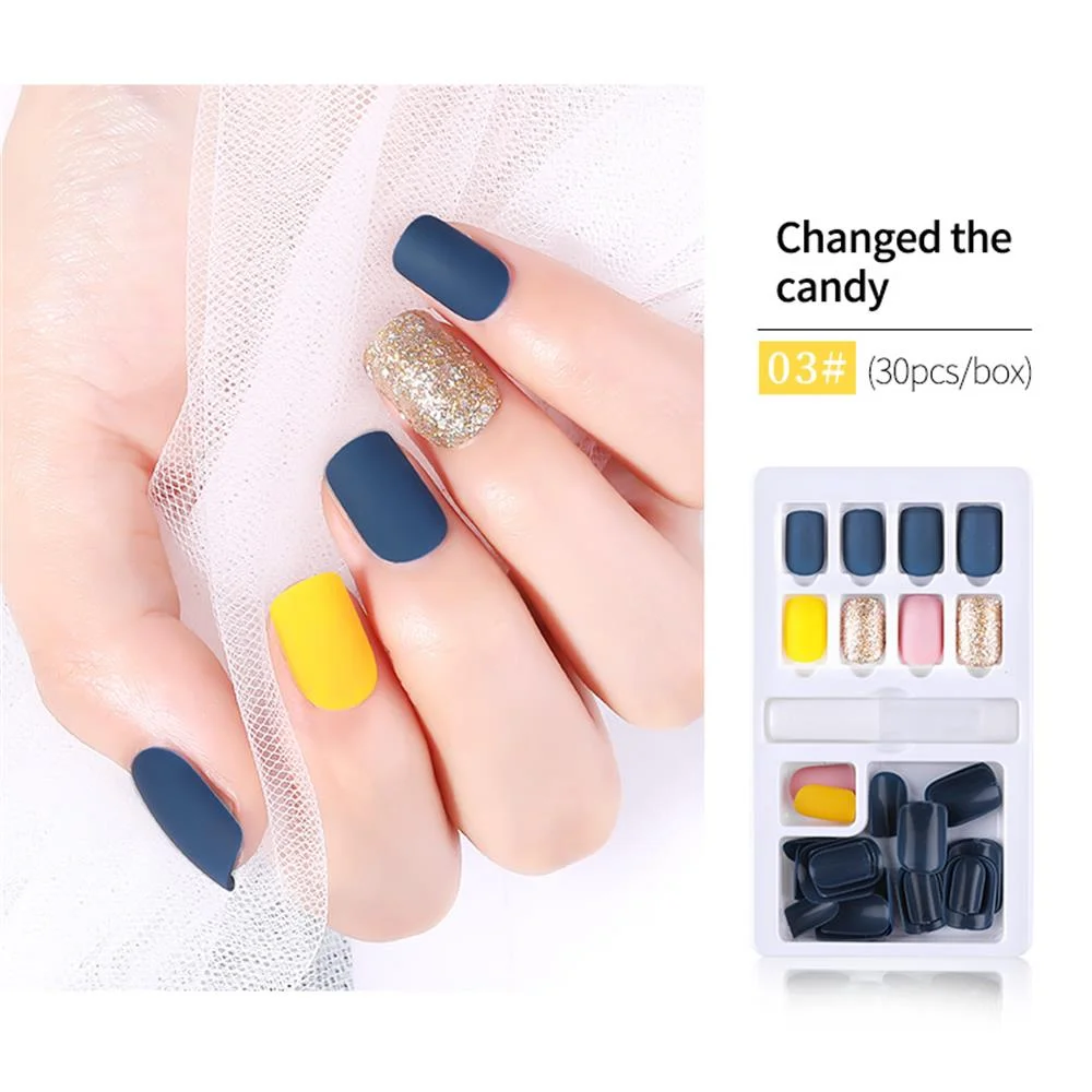 30/24PCS Ballerina Press on Fake Nails With Glue Reusable Acrylic Fake Nails French Full Cover False Nail DIY Nails Art Tips Set-Nail Inspo