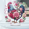 (US Only)2D Flat Print Acrylic Flower Chicken DIY 5D DIY Diamond Art Tabletop Decorations