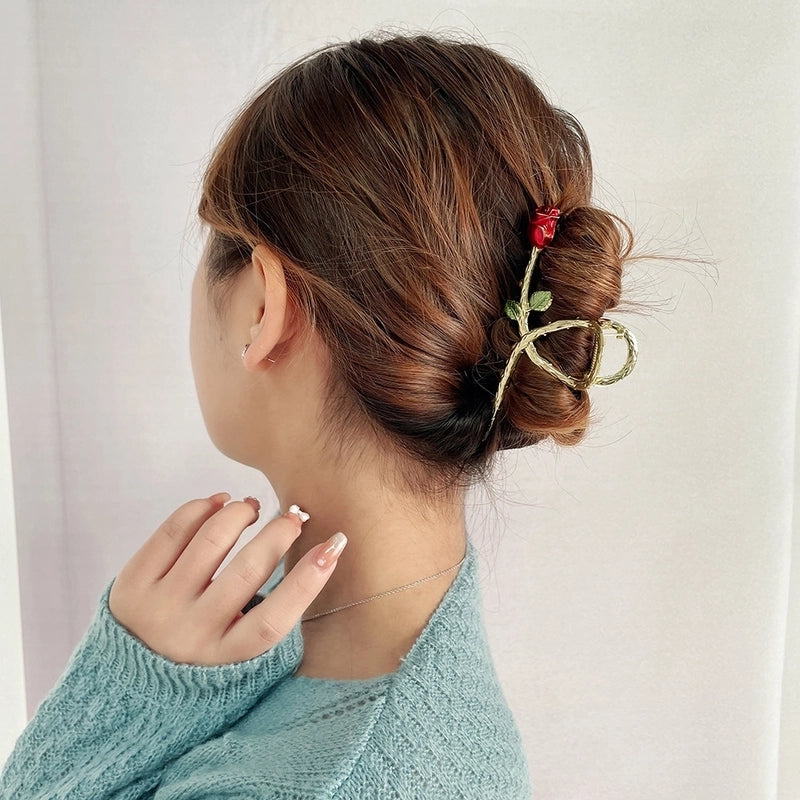 Metal Grab Clip Elegant Bow Hairpin Back Head Large Shark Clip French Pearl Clip Hair Accessories