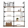 [US Local Warehouse] Industrial Pipe Shelf 5 Tier 72 Inch Industrial Wall Shelves with Solid Wood Plank Pipe Shelving Wall Mounted for Kitchen and Bar Shelving