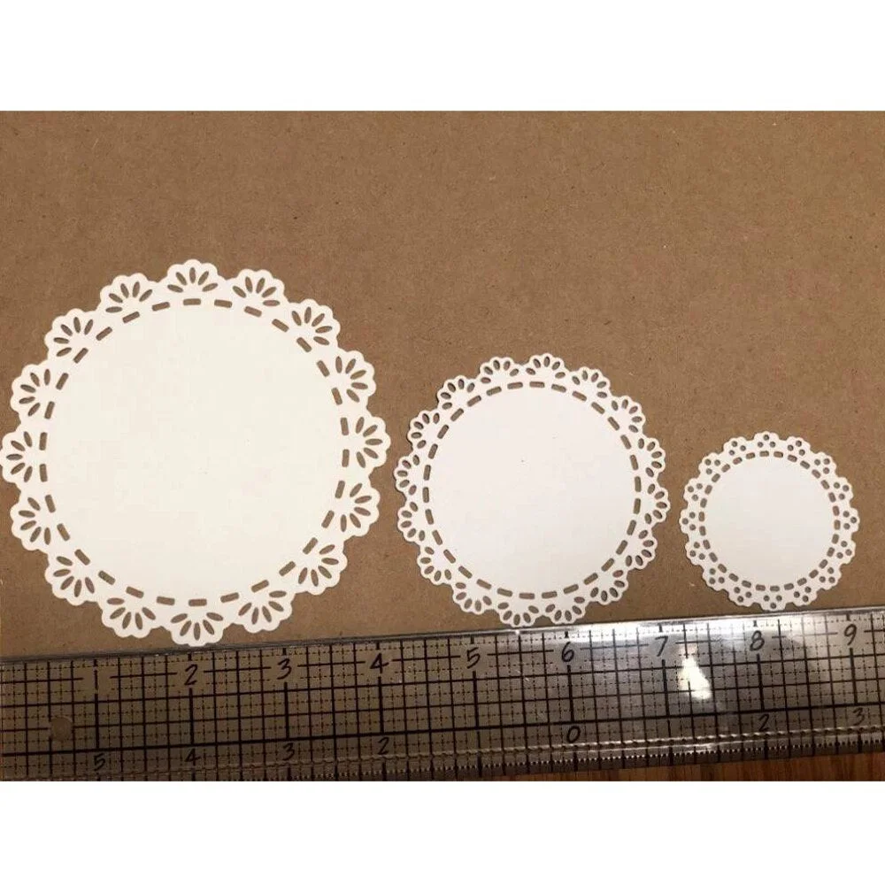 Lace Metal Cutting Dies Stitch Doily Flower Lace Round Scrapbooking Paper Craft Knife Mould Blade  New Dies