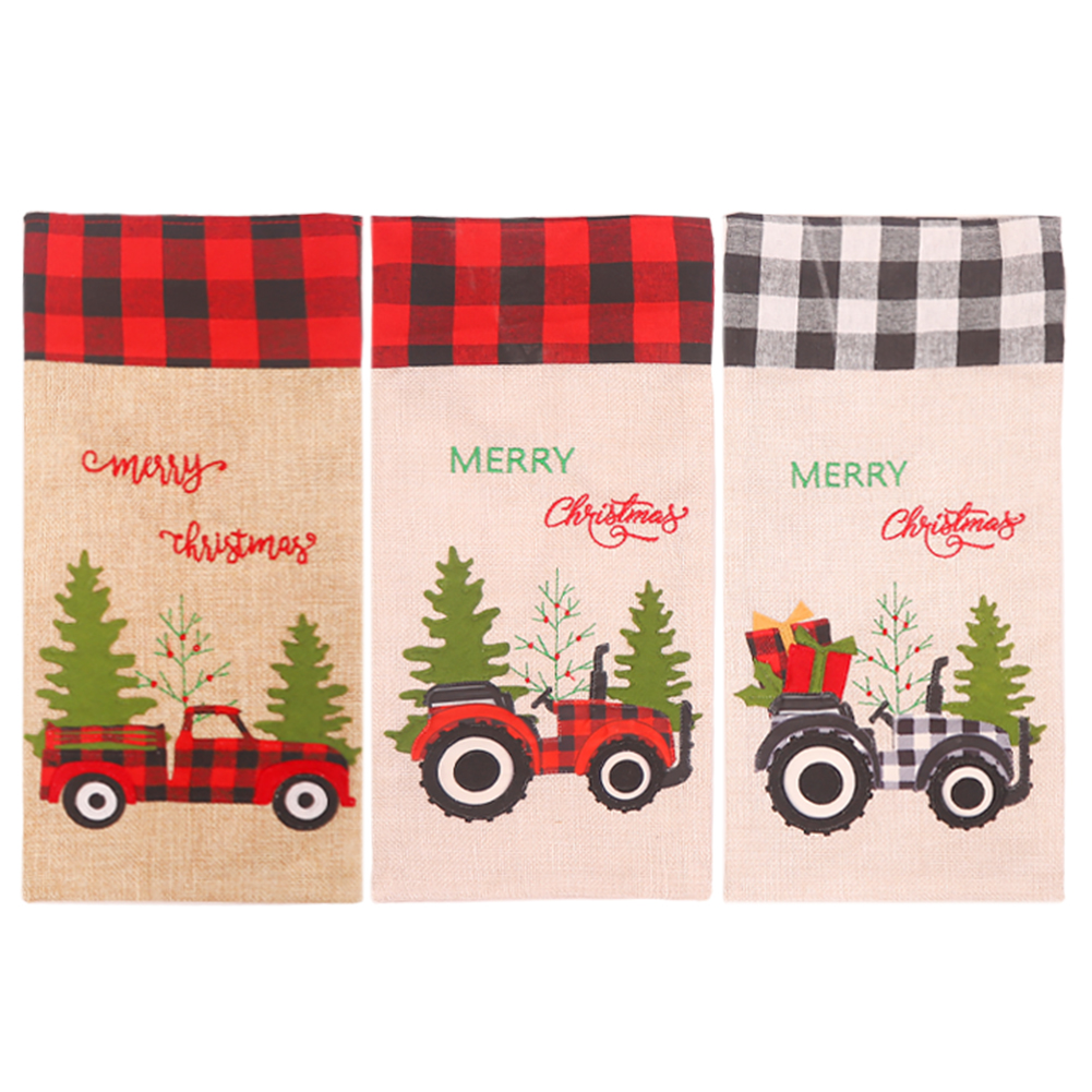 

Cartoon Car Christmas Wine Bottle Cover for New Year Dinner Party Decors, 501 Original