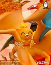 Fire Type Family with LED - Pokemon Resin Statue - EGGS Studios
