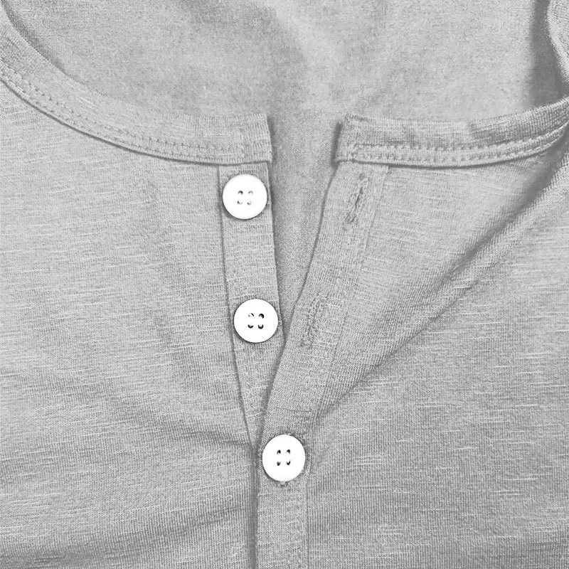 Men's Short Sleeve Button T-Shirt Henley-inspireuse