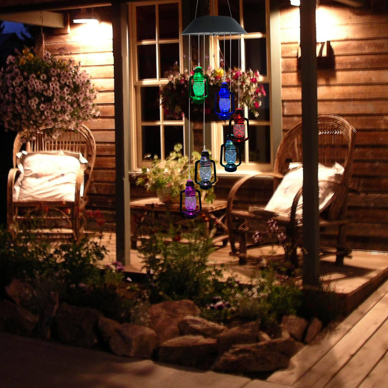 

Solar Lanterns Color Changing LED Bell-Wine Chimes Light, 501 Original