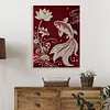 Lotusfisch-DIY-Perlenpunktgem&auml;lde mit Rahmen Perlenkunstgem&auml;lde 30x40 cm Wohnkultur