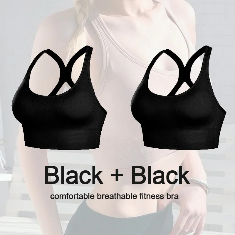 1/2PCS Women Bra Sexy Push Up Bras Fitness Seamless Bralette Female Brassiere Tank Tops Gather Shockproof Pad Underwear Lingerie