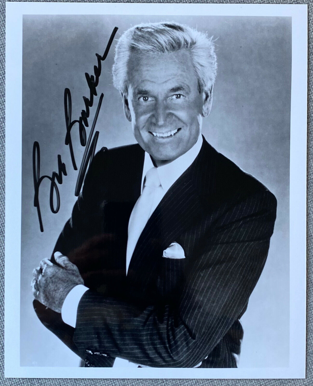 The Price Is Right Bob Barker Signed 8x10 B&W Promo Press Photo Poster painting - Collectible