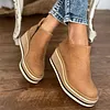 Women's Short Boots Flat-bottomed Shallow Mouth Heightening Nude Boots