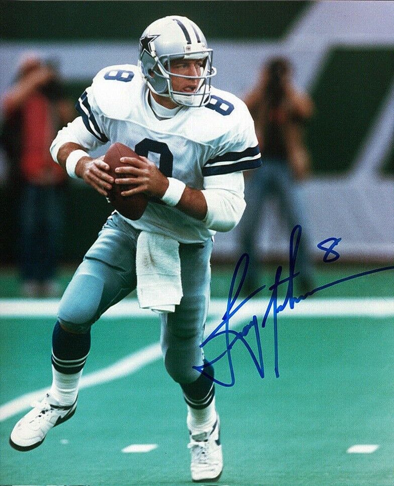 Troy Aikman Cowboys HOF Signed Autographed 8 x 10 Photo Poster painting REPRINT ,