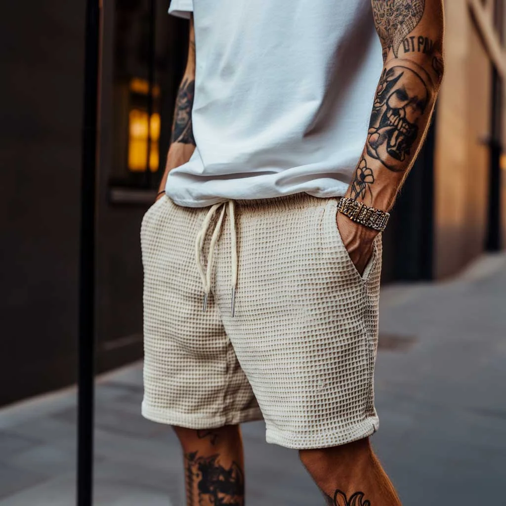 Men's Waffle Knit Shorts-INSPIREUSE