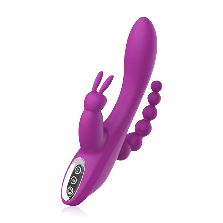 [Free Shipping] 3-in-1 7 Vibrating Modes Rabbit G-Spot Stimulator Anal Dildo Vibrator