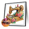 N&auml;hmaschine und Rosen - speziell geformte Diamantmalerei - 30*30cm