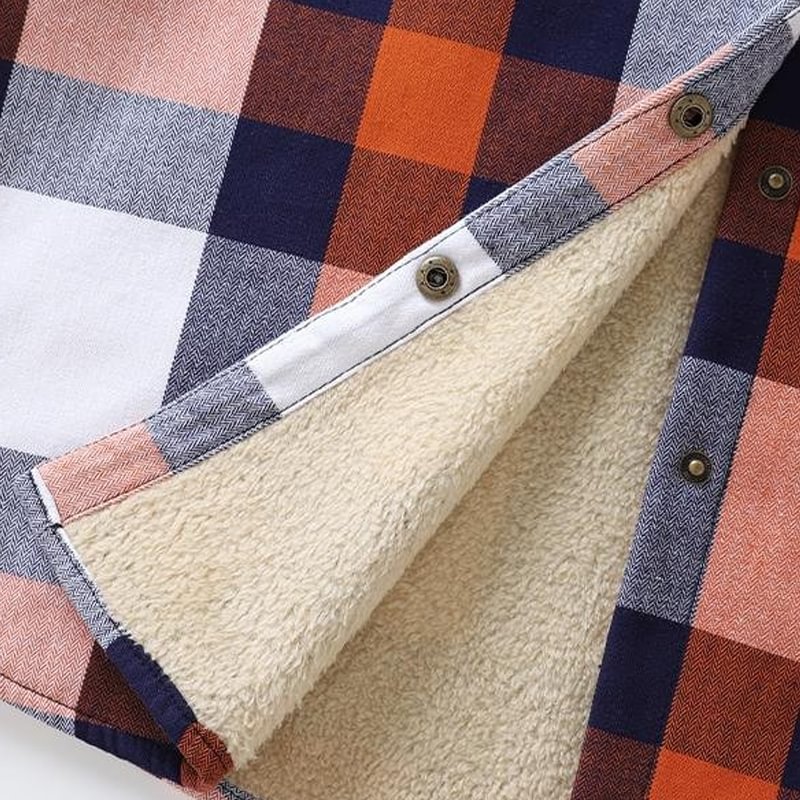 Mens Winter Plaid Thick Casual Jacket